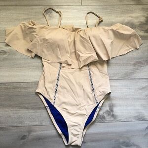 New Nanette Lepore Nude Off Shoulder One Piece S